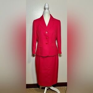 Le Suit Vibrant Pink Skirt Set